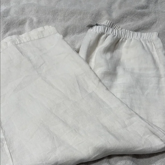 Hot Cotton White Wide Leg Pants in Soft Cotton - Picture 5 of 5